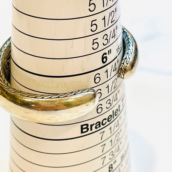 John Hardy Palu Kapal 22k Gold & Sterling Silver Hammered Cuff Bracelet Size M - Picture 8 of 8